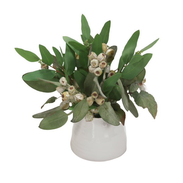Primrue 13" Artificial Eucalyptus Plant in Decorative Vase Wayfair